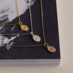 Pave Initial Pendant Necklace Silver 18K Gold Plated