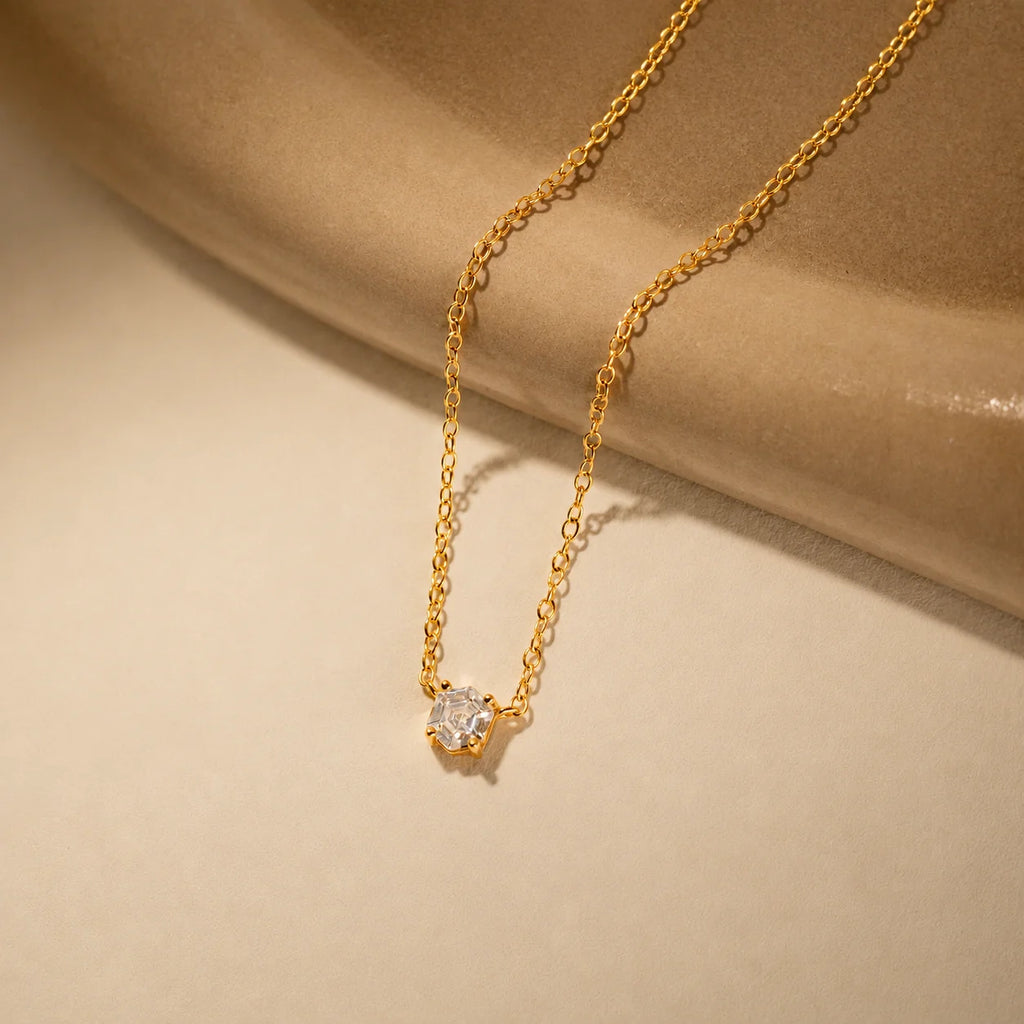 Hexagon Diamond Necklace