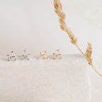 Glacier Diamond Studs Silver 18K Gold Plated
