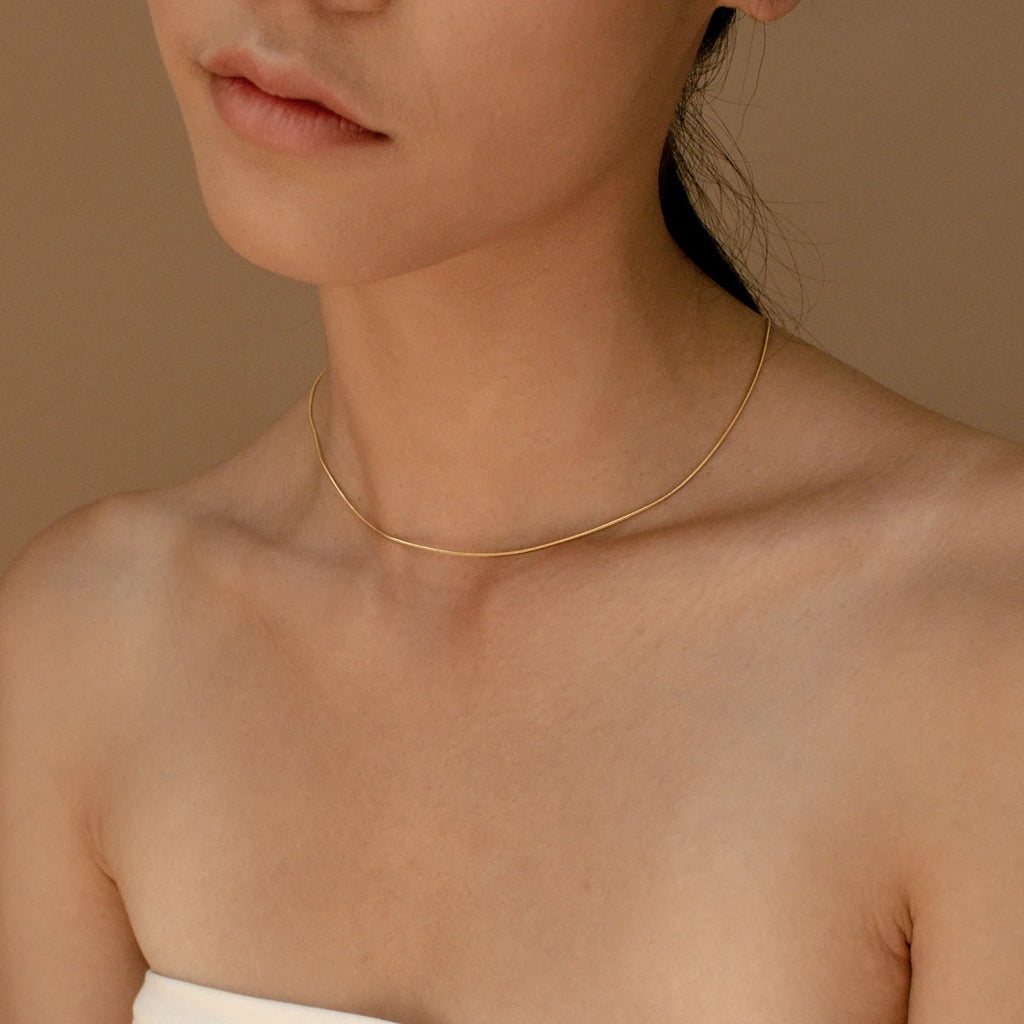 Alice Thin Snake Chain Silver 18K Gold Plated
