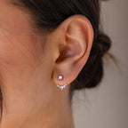 Diamond Cluster Ear Jackets  Silver 18K Gold Plated