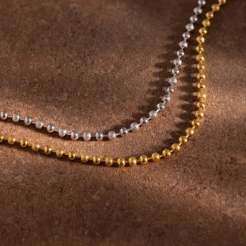 Beaded Bracelet Silver 18K Gold Plated