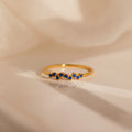 Tiny Cluster Birthstone Ring Silver 18K Gold Plated