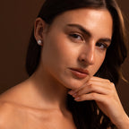 Pearl Bezel Studs Silver 18K Gold Plated