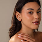 Mini Topaz Huggies Silver 18K Gold Plated