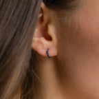 Indigo Blue Opal Huggies Silver 18K Gold Plated