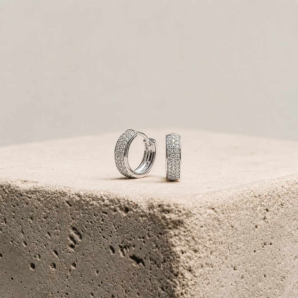 Pave Diamond Huggies