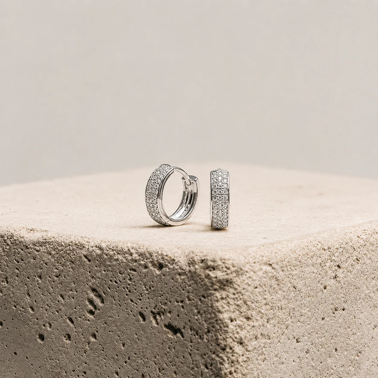 Pave Diamond Huggies