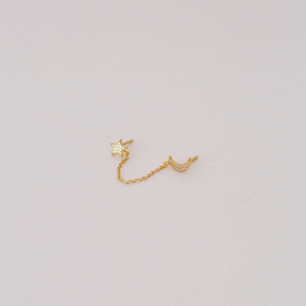 Luna Moon & Star Chain Earrings