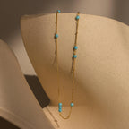 Turquoise Satellite Necklace Silver 18K Gold Plated