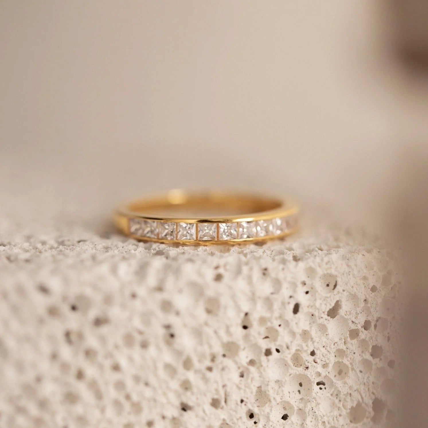 Evermore Diamond Band Silver 18K Gold Plated