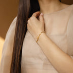 Large Letter Bracelet Silver 18K Gold Plated