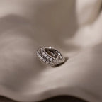 Diamond Pave Huggies Silver 18K Gold Plated