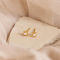 Opal Diamond Star Studs Silver 18K Gold Plated