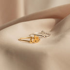 Pet Initial Ring Silver 18K Gold Plated