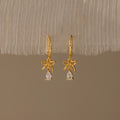 Diamond Teardrop Bow Charm Hoops Silver 18K Gold Plated