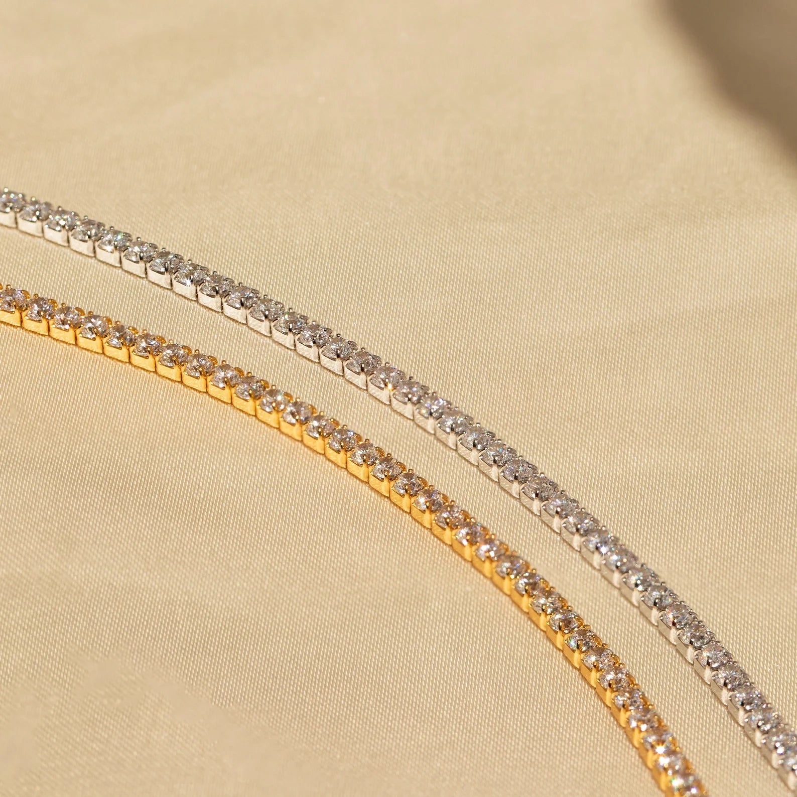 Classic Diamond Tennis Bracelet Silver 18K Gold Plated