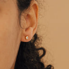 Jane Diamond Studs Silver 18K Gold Plated