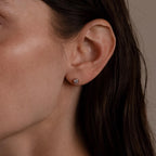 Medium Diamond Bezel Flatback Studs Silver 18K Gold Plated