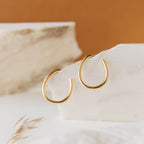 Anine Oval Hoops Silver 18K Gold Plated