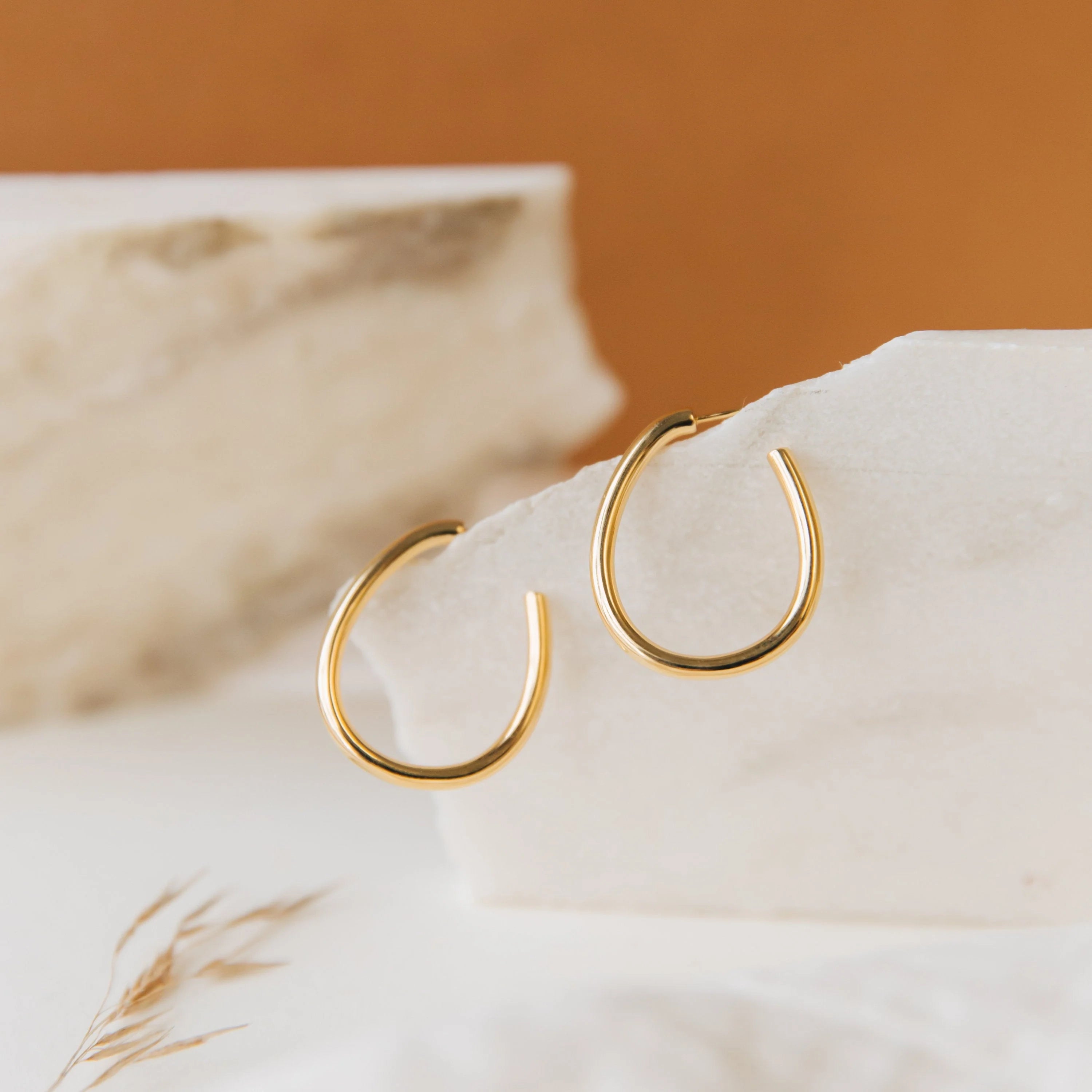 Anine Oval Hoops Silver 18K Gold Plated