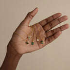 North Star Gemstone Necklace Silver 18K Gold Plated