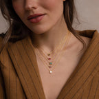 Custom Cut Birthstone Necklace Silver 18K Gold Plated