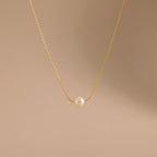 Pearl Dot Necklace  Silver 18K Gold Plated