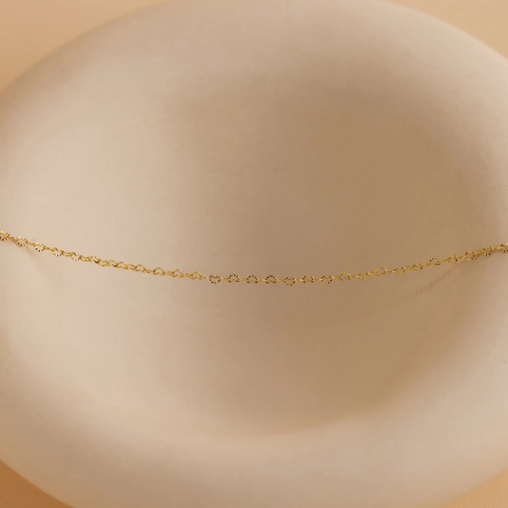 Heart Link Chain Necklace Silver 18K Gold Plated