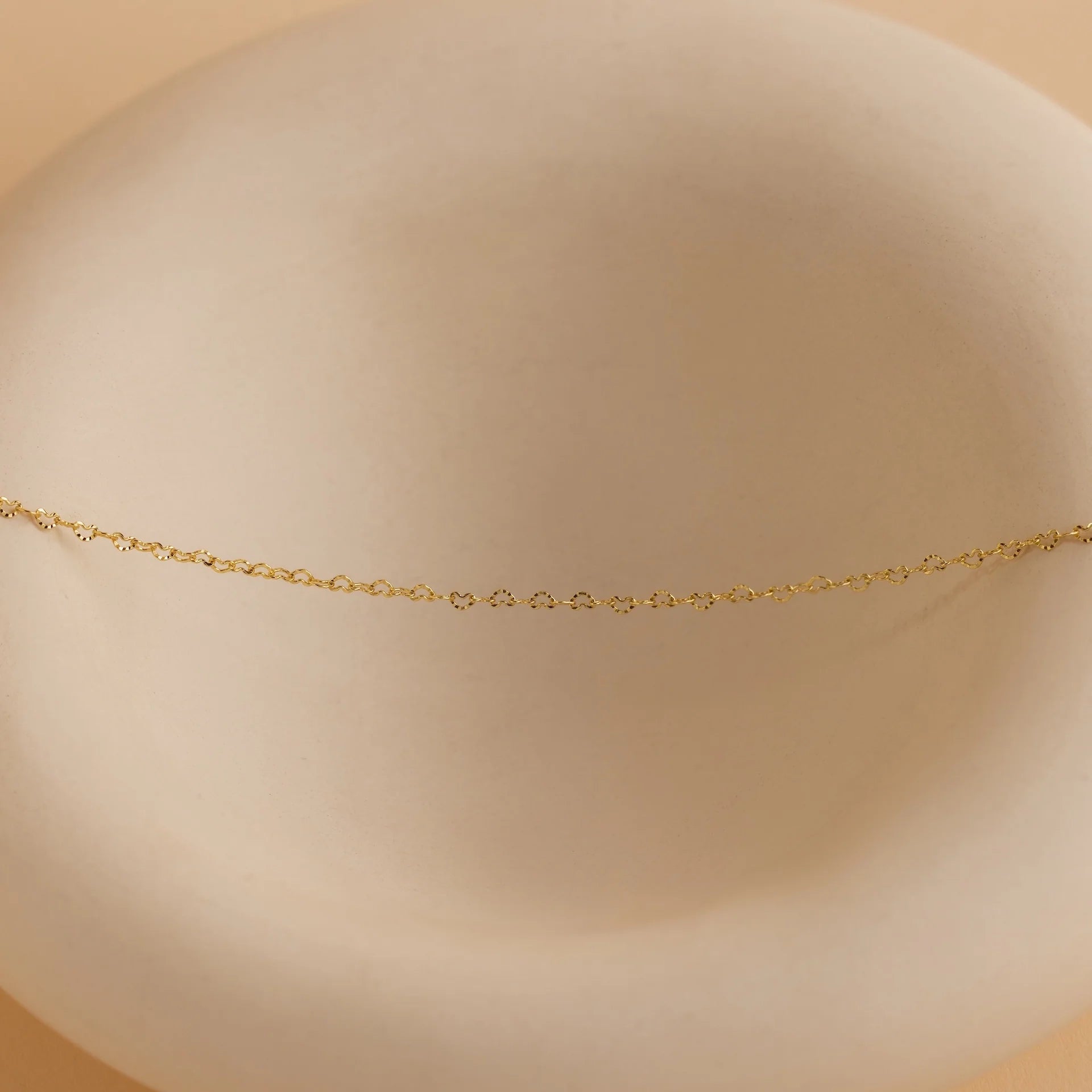 Heart Link Chain Necklace Silver 18K Gold Plated