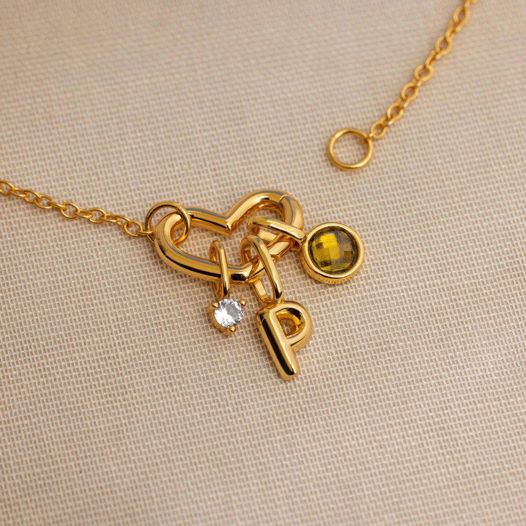 Heart Carabiner Set Silver 18K Gold Plated