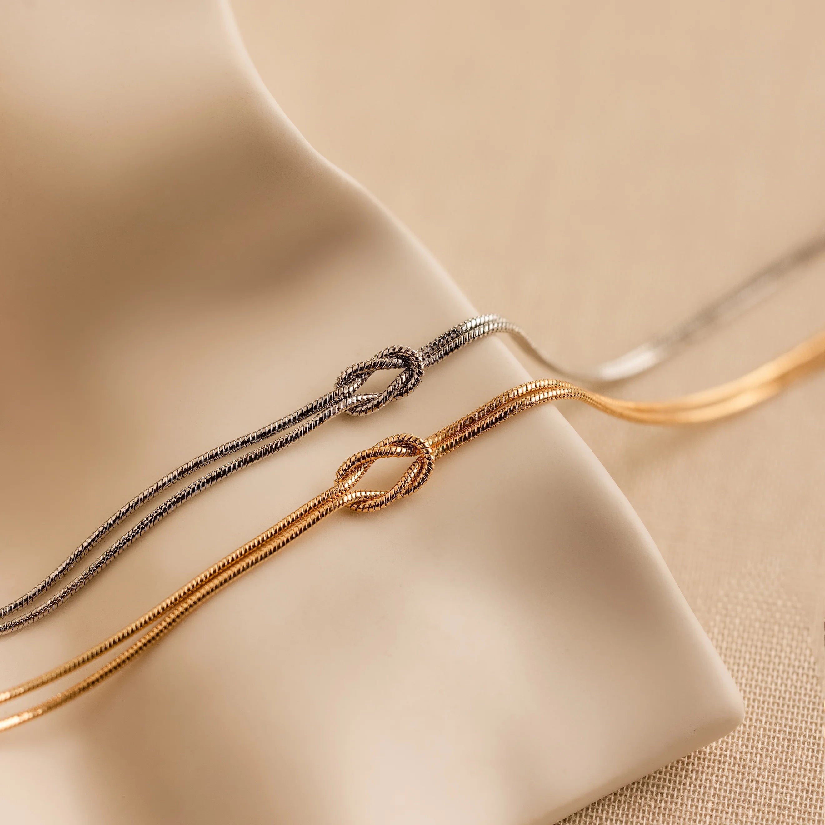 Love Knot Bracelet Silver 18K Gold Plated