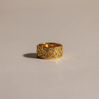 Round & Baguette Diamond Ring Silver 18K Gold Plated
