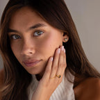 Enamel Covered Checkered Heart Studs Silver 18K Gold Plated