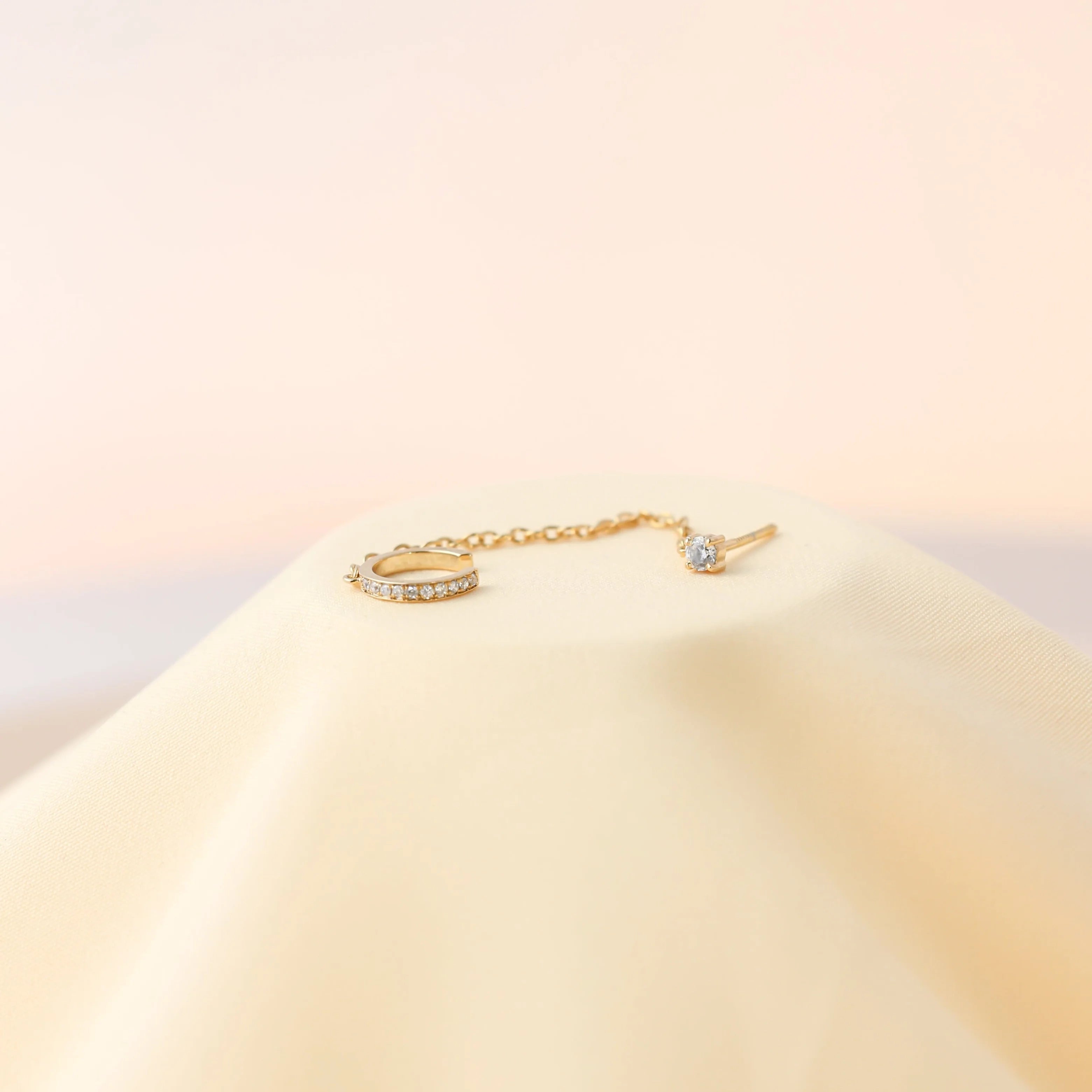 Pave Chain Ear Cuffs