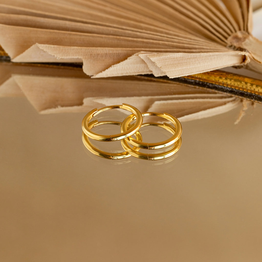 Medium Bold Hoops Silver 18K Gold Plated
