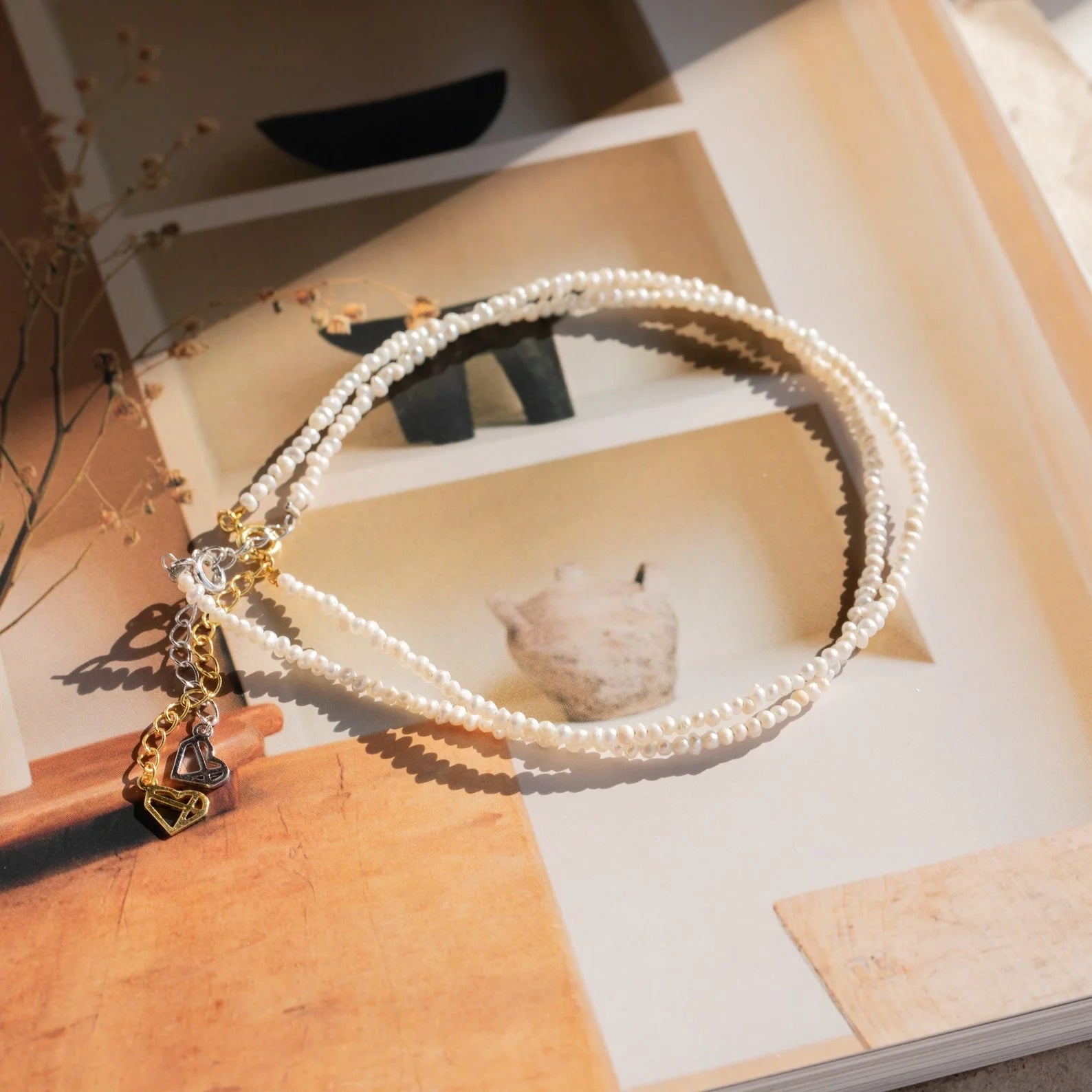 Freshwater Pearls Anklet Silver 18K Gold Plated