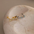 Celestial Flat Back Stud Set Silver 18K Gold Plated