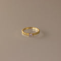 Alexandrite Dainty Ribbed Ring Silver 18K Gold Plated