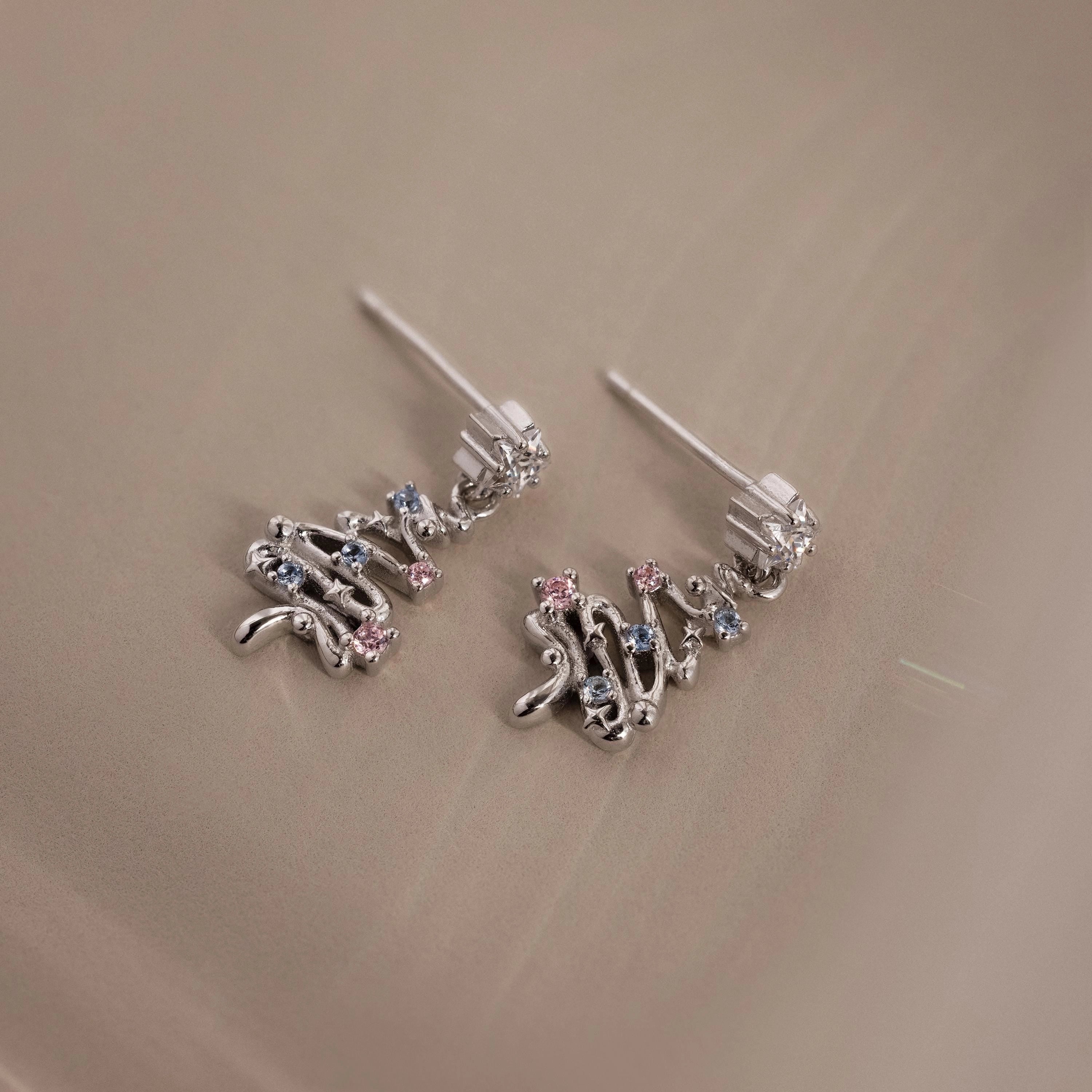 Diamond Christmas Tree Studs Silver 18K Gold Plated