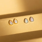 Opal Teardrop Studs Silver 18K Gold Plated