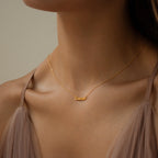 Tiny London Name Necklace Silver 18K Gold Plated