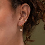 Twilight Star Hoops Silver 18K Gold Plated