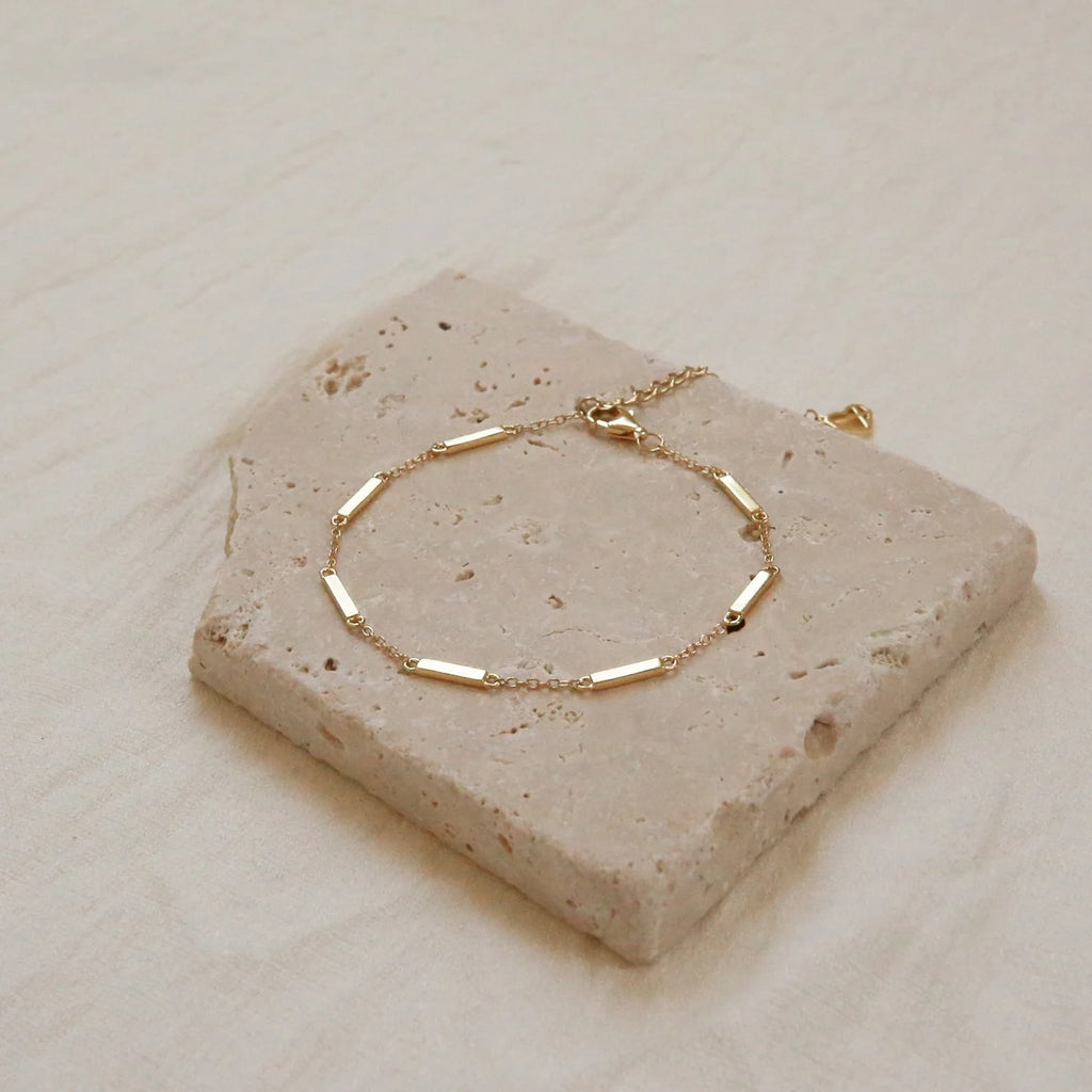Abby Bar Link Bracelet Silver 18K Gold Plated