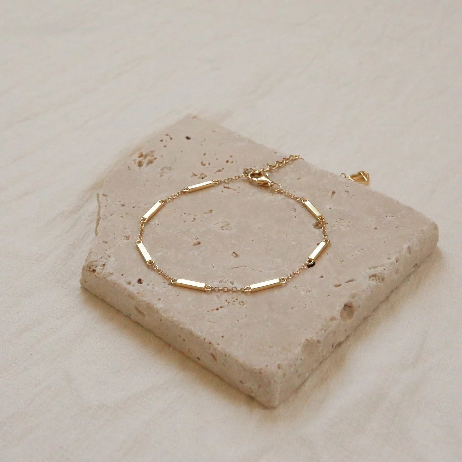 Abby Bar Link Bracelet Silver 18K Gold Plated
