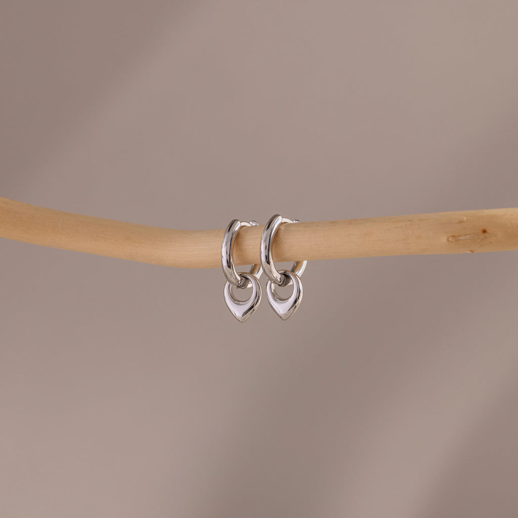 Tiny Teardrop Huggies Silver 18K Gold Plated