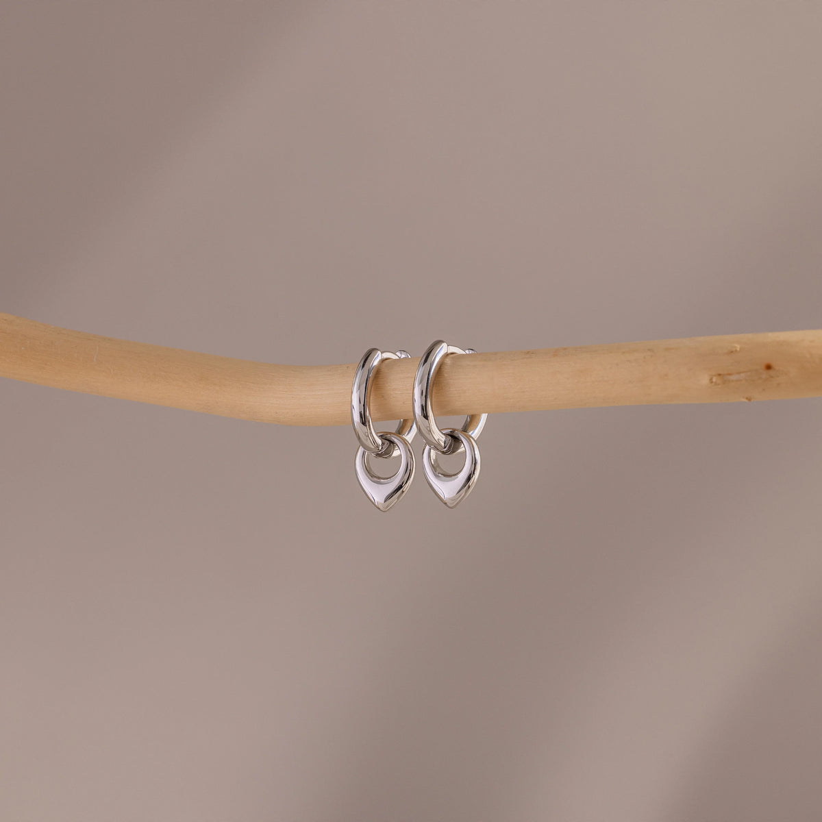 Tiny Teardrop Huggies Silver 18K Gold Plated