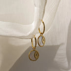 Pia Pearl Coin Hoops Silver 18K Gold Plated
