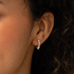 Beaded Pearl Huggies Silver 18K Gold Plated