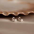 Baby Venus Flatback Studs Silver 18K Gold Plated